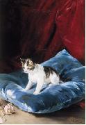 Francisco Domingo Marques Cat oil painting on canvas